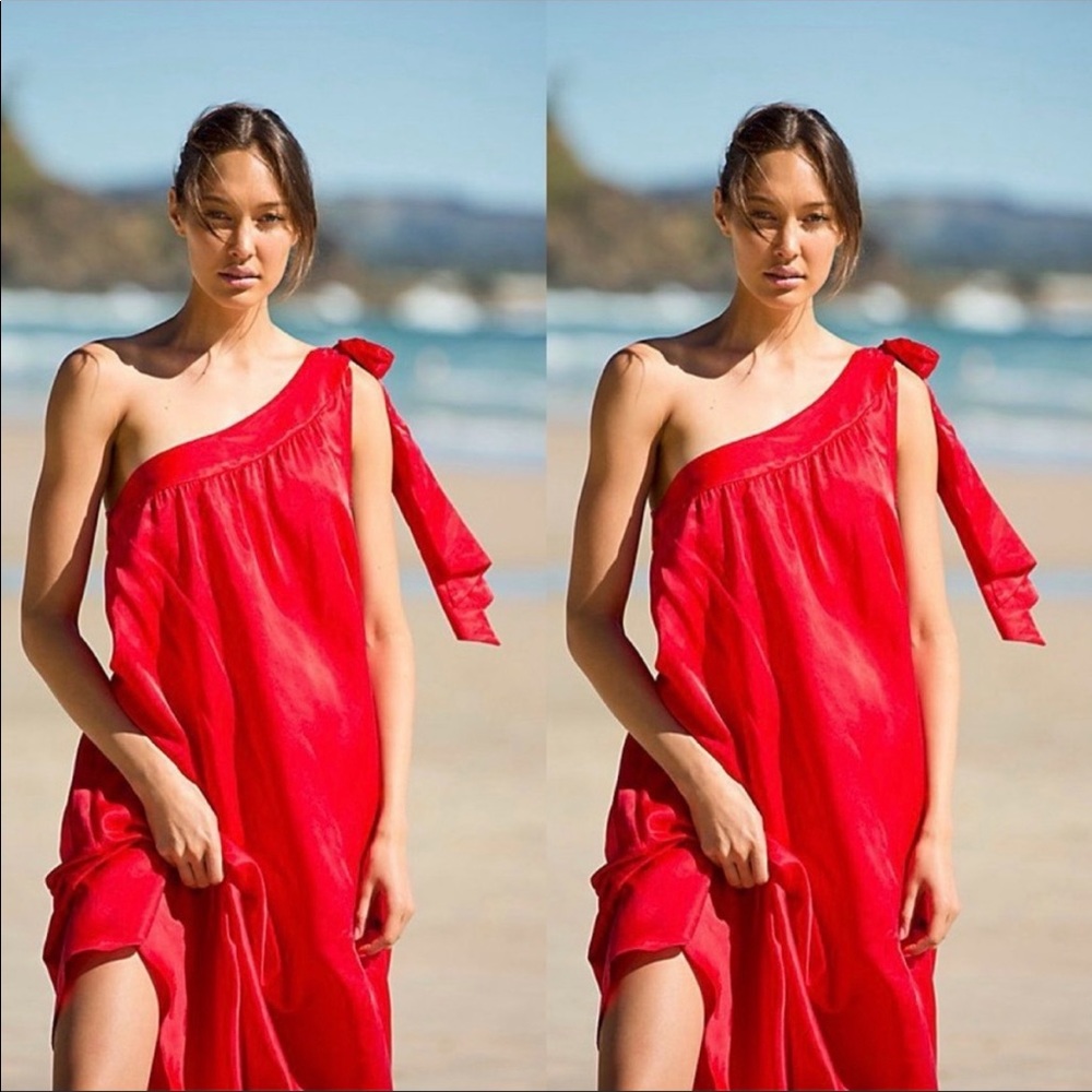 Free People Beautiful One Shoulder Special Edition SOA Maxi Dress - Picture 2 of 11